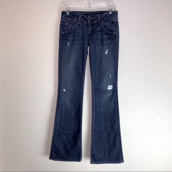HUDSON JEANS Distressed Signature Flap Pocket Bootcut Jeans Denim Size 26 - Picture 2 of 16